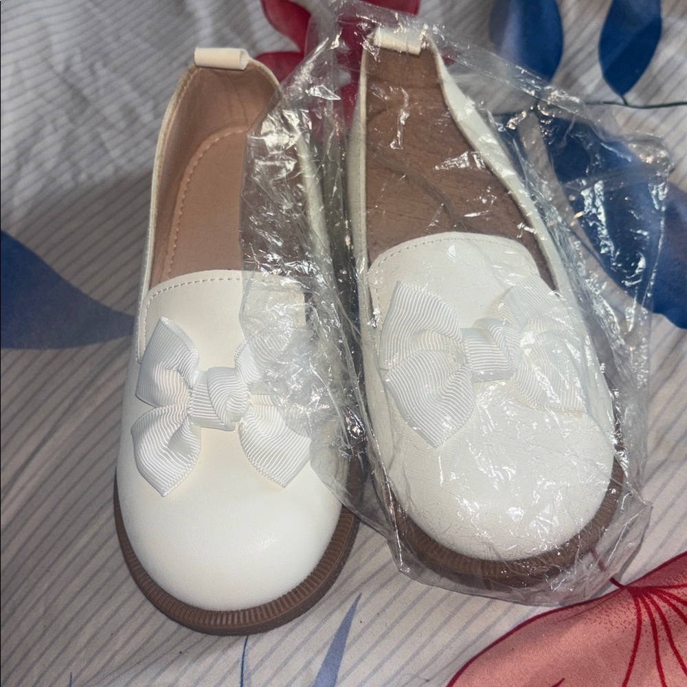 White Bow Loafers